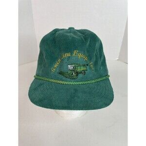 Vintage John Deere Green Line Equipment Cord Hat, Green, Nissin Cap, Adjustable